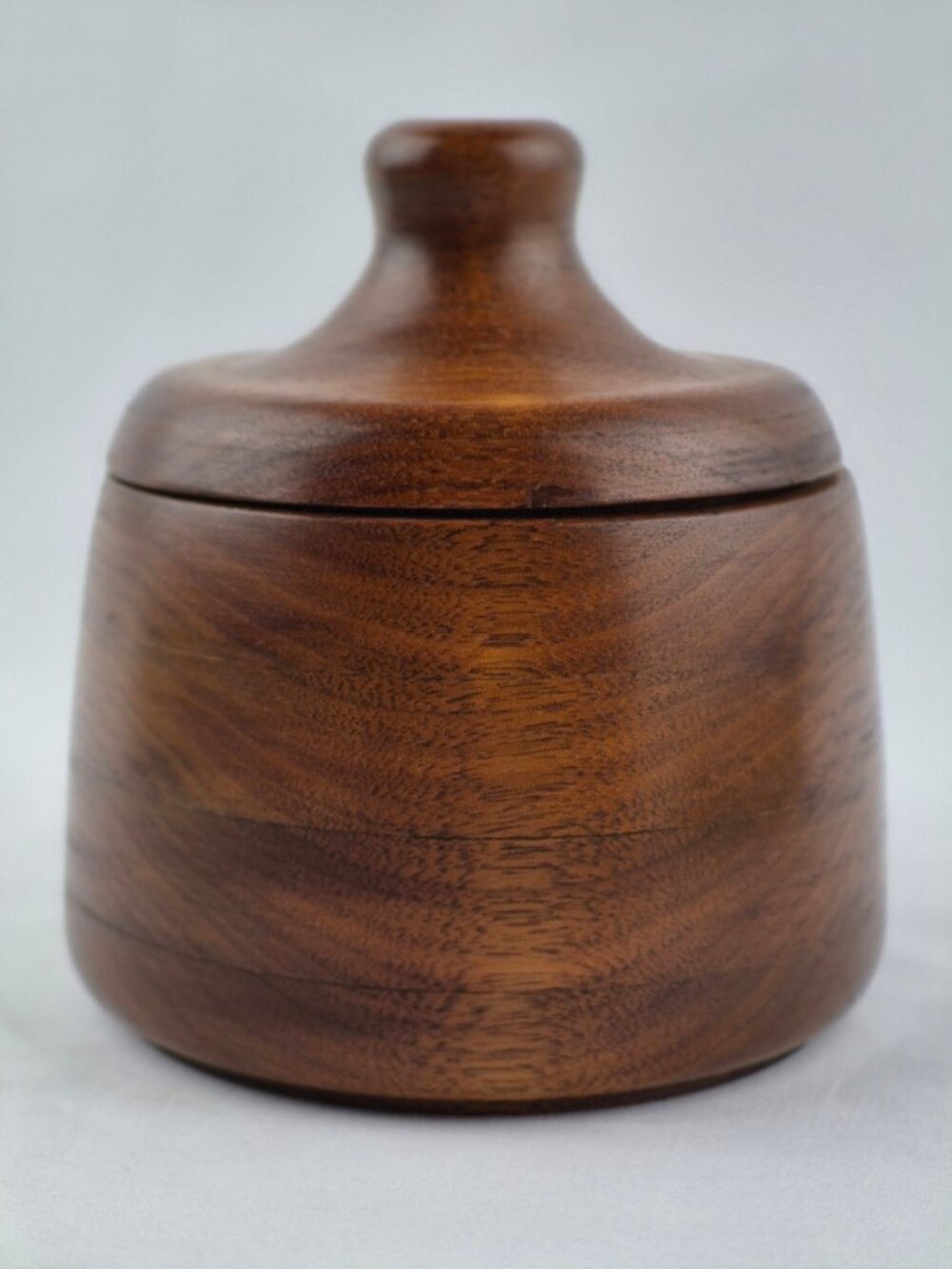 Handcrafted Walnut Wood Lidded Vessel Created By Bob Loritz in Las Vegas Nevada
